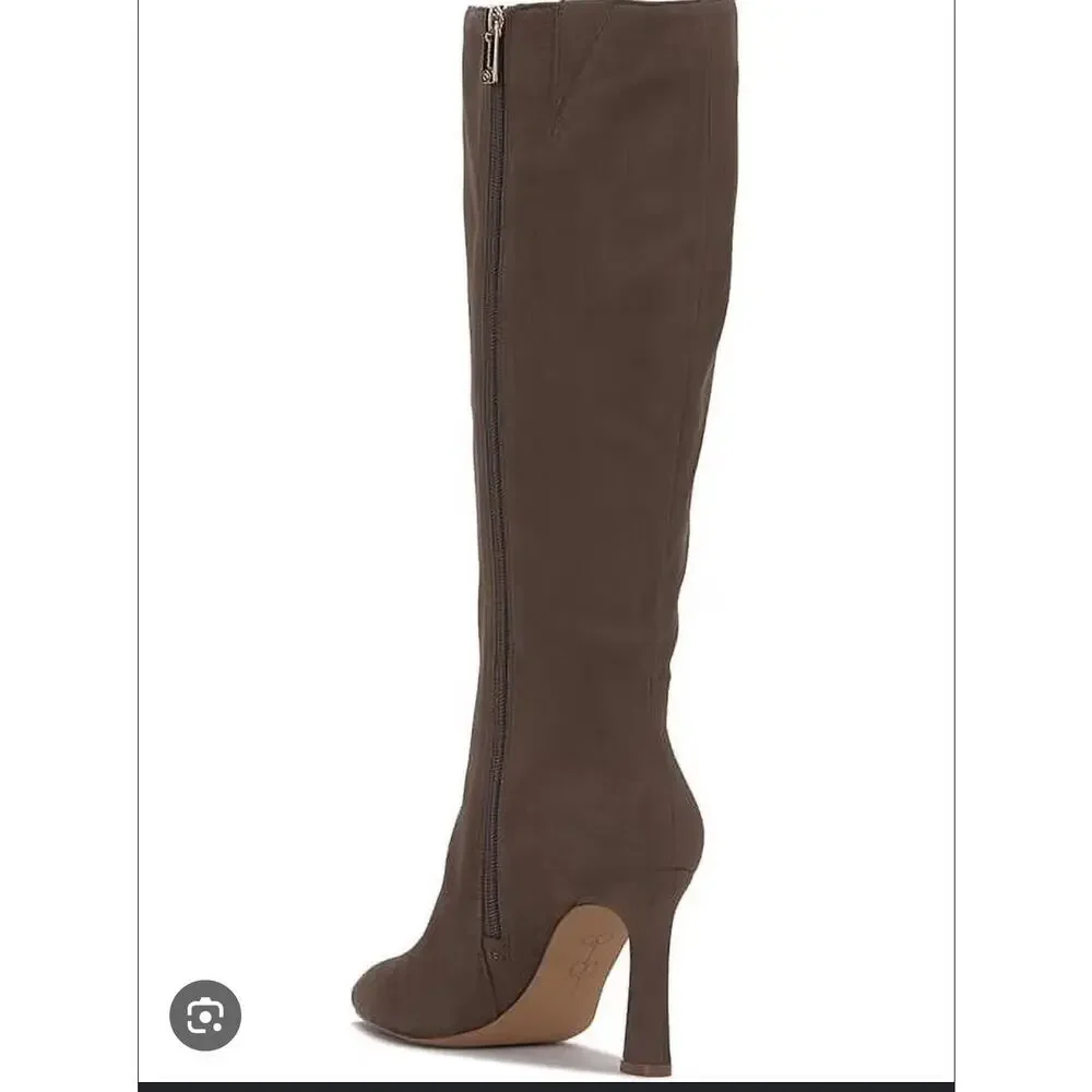 Jessica Simpson Noyaa Sable Faux Suede Knee High Boots Size 7.5 Chocolate Brown